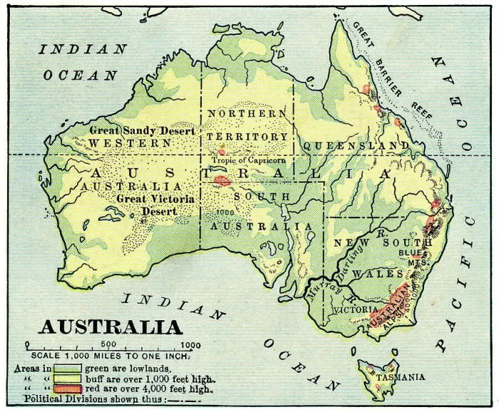 Framed Print : Australia map 1892