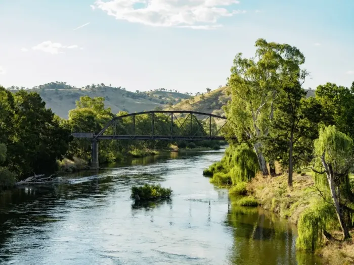 Framed Print : Australia, New South Wales, Gundagai, Bridge over river