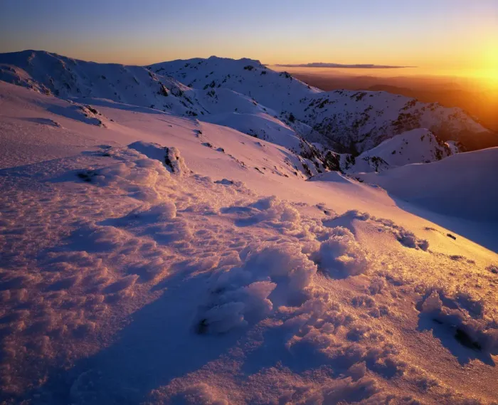 Framed Print : Australia, New South Wales, Kosciuszko National Park, winter sunset