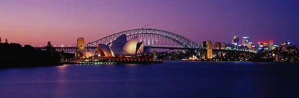 Australia, New South Wales, Sydney harbor, night