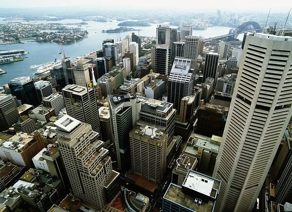 Australia, Sydney, downtown buildings, aerial view