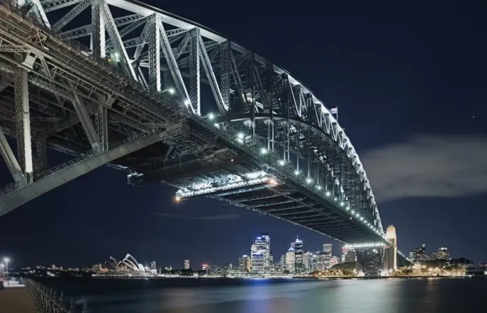 Framed Print : Australia, Sydney, Sydney Harbour Bridge at night Framed Print : Australia, Sydney, Sydney Harbour Bridge at night