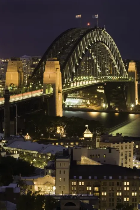 Framed Print : Australia, Sydney, Sydney Harbour and Bridge at night, elevated view Framed Print : Australia, Sydney, Sydney Harbour and Bridge at night, elevated view
