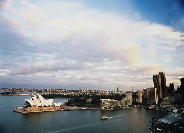 Australia, Sydney, Sydney Harbour and Opera House, aerial view