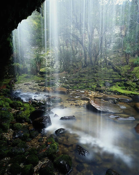 Australia, Tasmania, Cradle Mountain National Park, waterfall