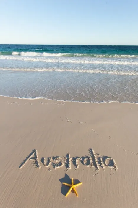 Framed Print : Australia written on a beach Framed Print : Australia written on a beach