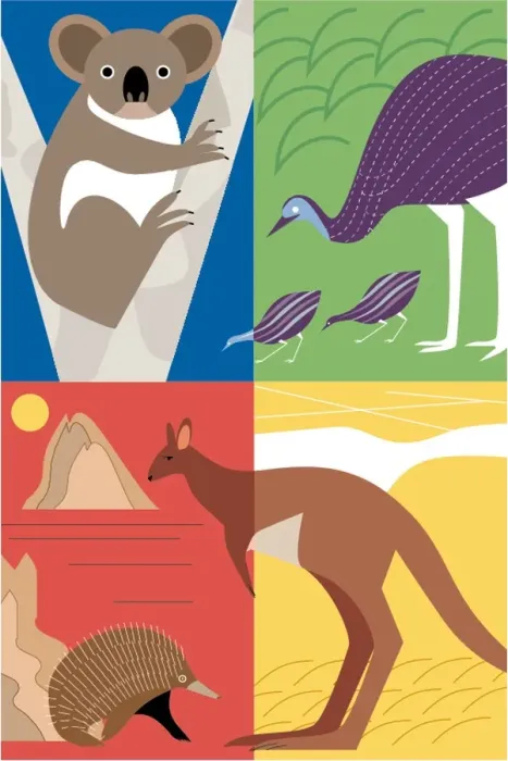 : Australian animals montage : Australian animals montage