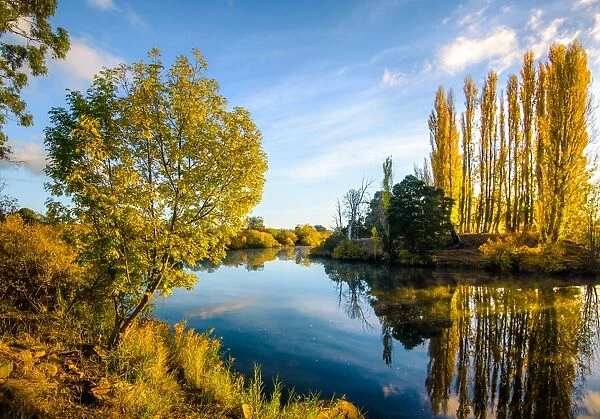 Autumn Colors by Derwent River in Tasmania