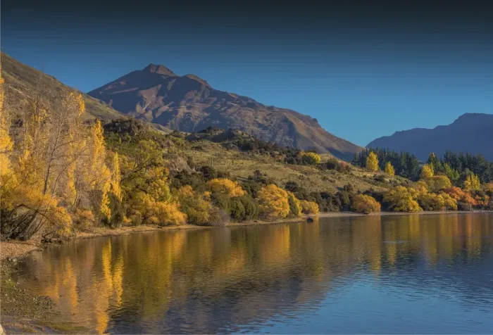 Framed Print : Autumn colours around Glendhu bay, near lake Wanaka, South Island of New Zealand