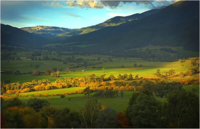 Framed Print : Autumn dusk Tawonga south, Central highlands of Victoria Framed Print : Autumn dusk Tawonga south, Central highlands of Victoria