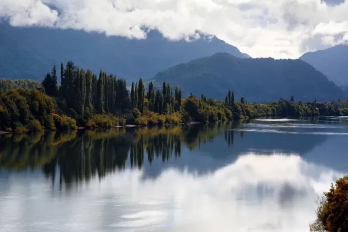Framed Print : Aysen River, Puerto Chacabuco, Chile, South America