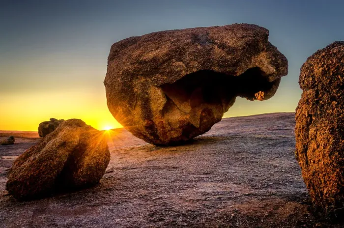Framed Print : Balancing rock on the top of Hyden Rock