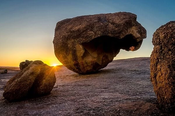 Balancing rock on the top of Hyden Rock, Western Australia