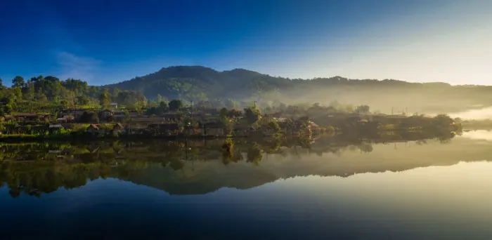 Framed Print : Ban Rak Thai village morning light