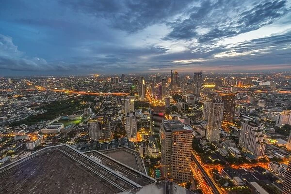 Bangkok cityscape during twilight