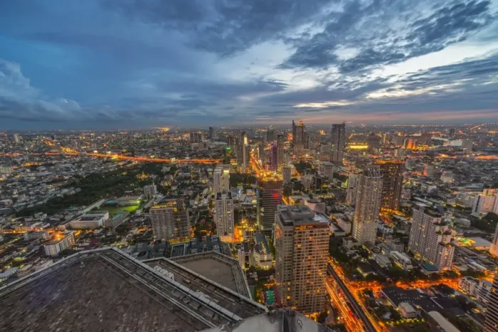Framed Print : Bangkok cityscape during twilight