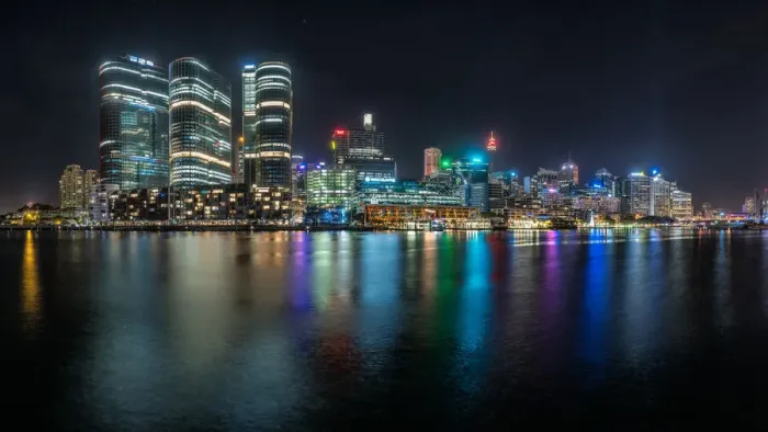 Framed Print : Barangaroo, Sydney at Night Parorama Framed Print : Barangaroo, Sydney at Night Parorama