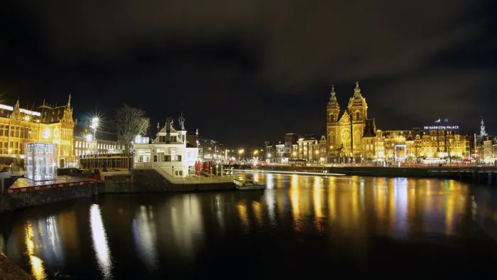 Framed Print : Basilica of St Nicholas and train station at night Framed Print : Basilica of St Nicholas and train station at night