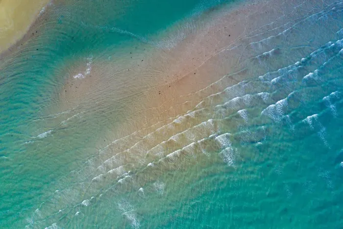 Framed Print : Beach Aerial