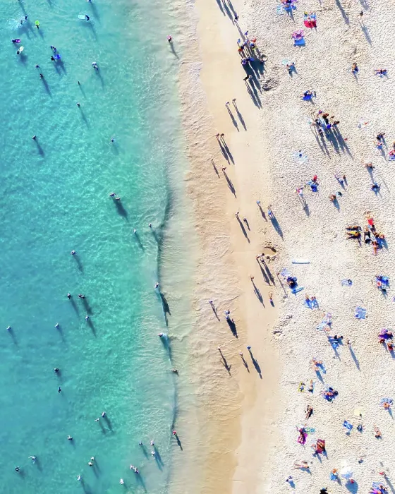 Framed Print : Beach Day. Drone Aerial Views Framed Print : Beach Day. Drone Aerial Views