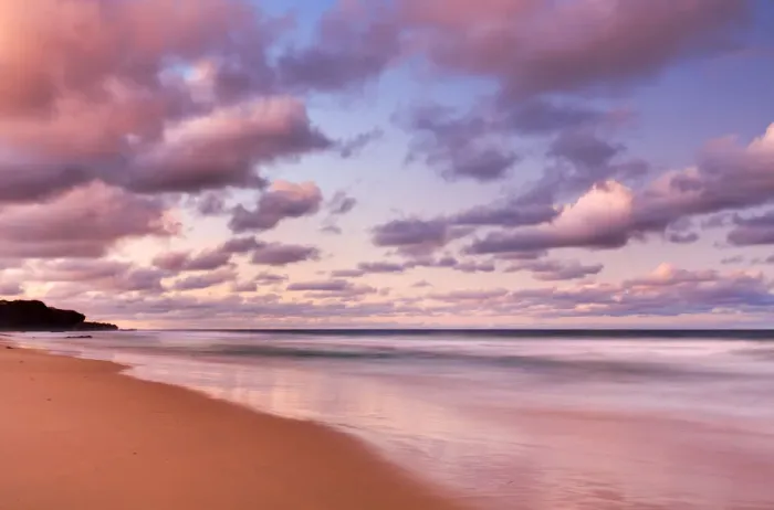 Framed Print : Empty beach pastel sunset