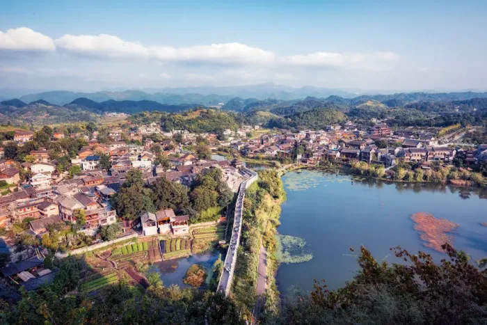 Framed Print : Beautiful afternoon photo of Qingyan historic town Framed Print : Beautiful afternoon photo of Qingyan historic town