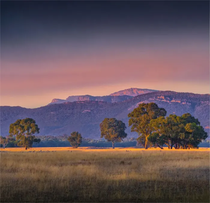 Framed Print : Beautiful autumn dawn skies at Mokepilly, Grampians, Victoria Framed Print : Beautiful autumn dawn skies at Mokepilly, Grampians, Victoria