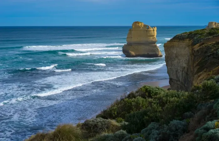 Framed Print : Beautiful beach at Twelve apostles. Great Ocean Road, Australia. Famous rock formations