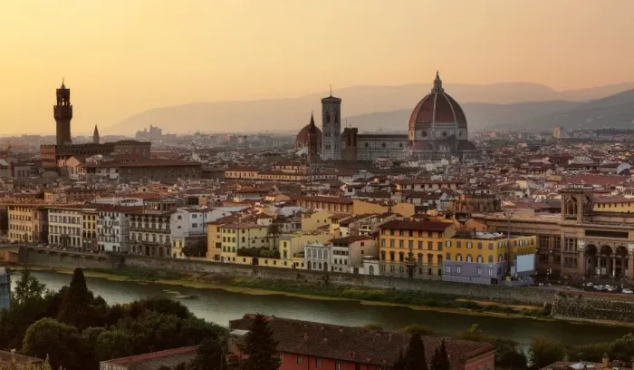 Framed Print : Beautiful Evening In The City Of Florence, Tuscany, Itay Framed Print : Beautiful Evening In The City Of Florence, Tuscany, Itay