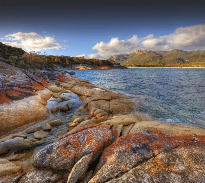 Framed Print : The beautiful and very scenic area known as Trousers point, near Lacotta, Flinders Island, part of the Furneaux group, eastern Bass Strait, Tasmania