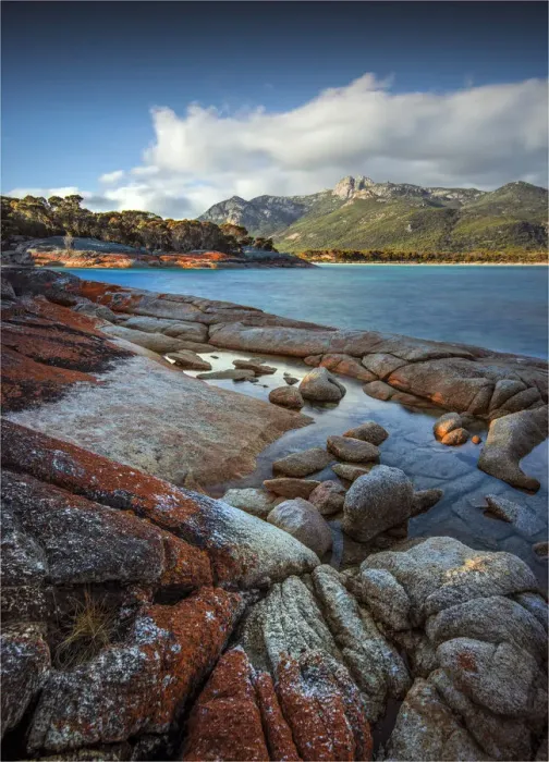 Framed Print : The beautiful and very scenic area known as Trousers point, near Lacotta, Flinders Island, part of the Furneaux group, eastern Bass Strait, Tasmania