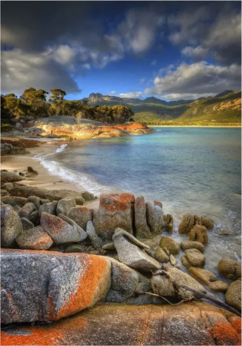 Framed Print : The beautiful and very scenic area known as Trousers point, near Lacotta, Flinders Island, part of the Furneaux group, eastern Bass Strait, Tasmania