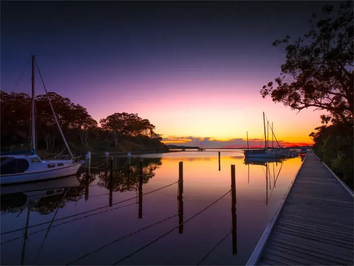 Framed Print : A beautiful, serene and very colourful summer dawn at Chinamans Creek, Metung Framed Print : A beautiful, serene and very colourful summer dawn at Chinamans Creek, Metung