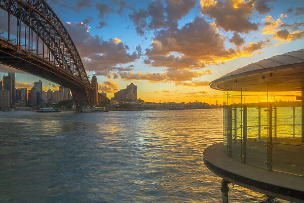 Beautiful sunset scene of the day at the Milsons Point, Sydney, Australia