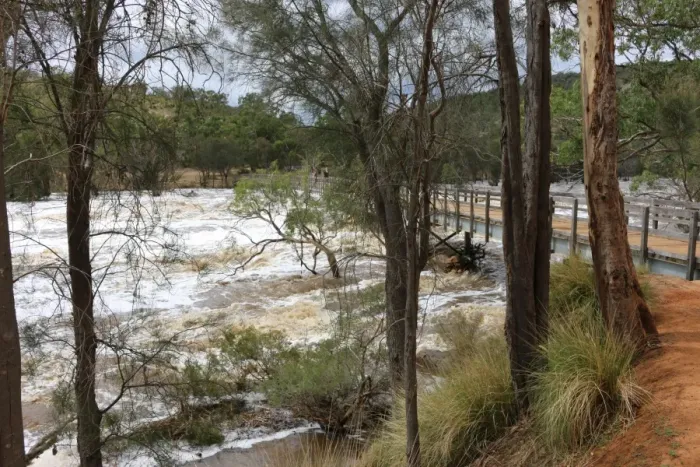 Framed Print : Bells Rapids in full flow after recent unseasonal weather in Perths hills