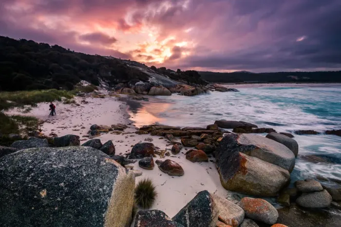 Framed Print : Binalong Bay at Mount William National Park, nBay of Fires, Tasmania Framed Print : Binalong Bay at Mount William National Park, nBay of Fires, Tasmania