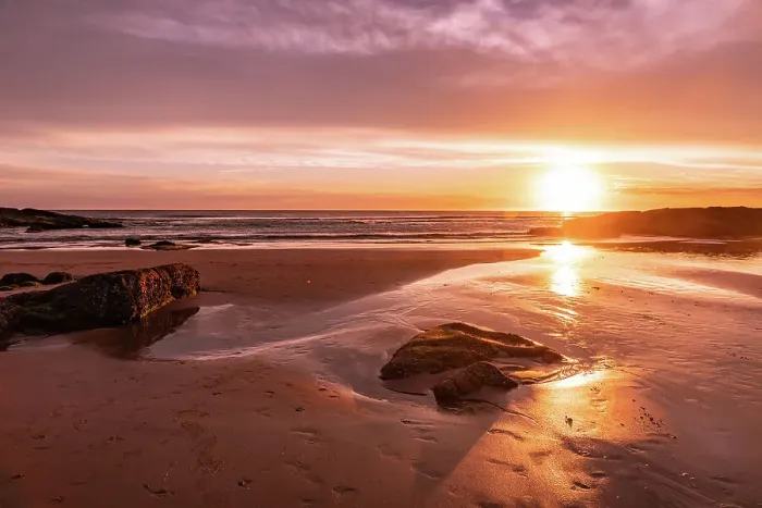 Framed Print : Birubi sunset