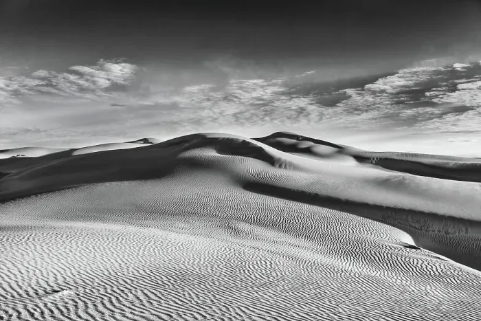 Framed Print : Black and white dunes