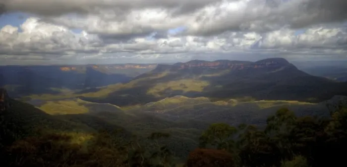 Framed Print : Blue Mountains National Park aerial view
