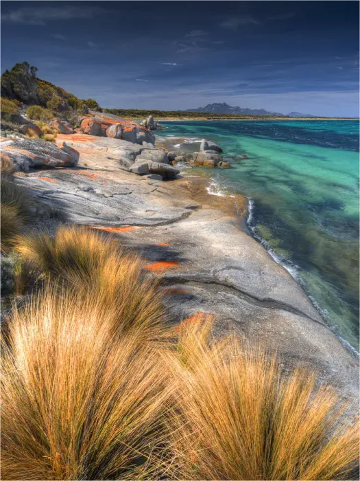 Framed Print : Blue Rocks, an area of coastline just north of Whitemark, Flinders Island, Bass Strait, Tasmania Framed Print : Blue Rocks, an area of coastline just north of Whitemark, Flinders Island, Bass Strait, Tasmania