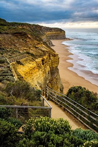 Boardwalk to the beach at Great ocean Road, Victoria