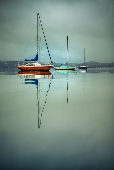 Framed Print : Boats in the mist Framed Print : Boats in the mist