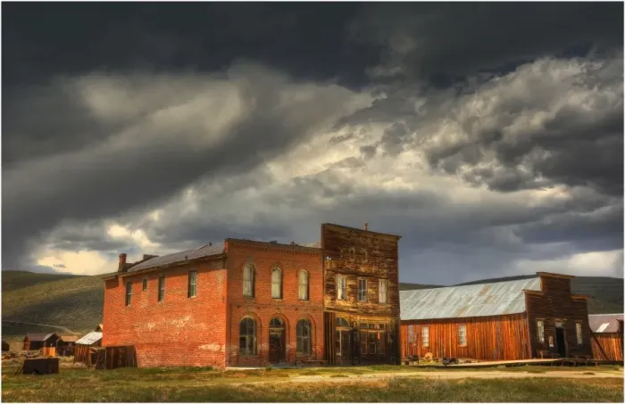 Framed Print : Bodie, in the Sierra Nevada mountains, is an abandoned mining town near the border of Nevada, California, United States