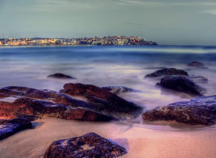 Framed Print : Bondi Beach at Dusk