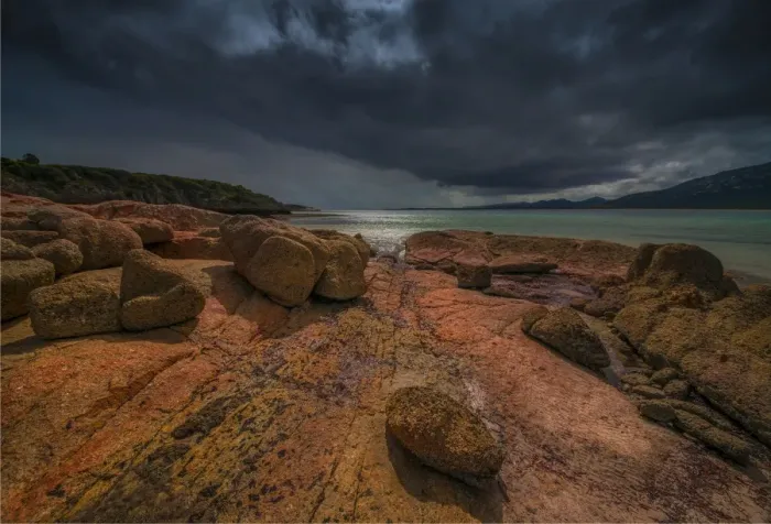 Framed Print : Boulders along Fotheringate Bay Framed Print : Boulders along Fotheringate Bay