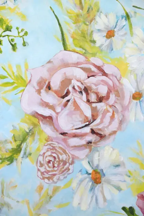 Framed Print : Bouquet of Pink Rose, Daises, and Leaves Framed Print : Bouquet of Pink Rose, Daises, and Leaves
