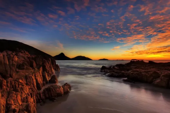 Framed Print : Box Beach sunrise
