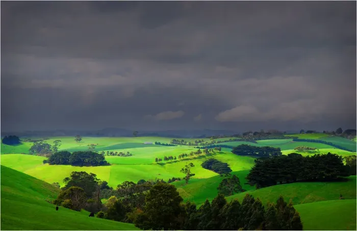Framed Print : Brewing Storm, Loch countryside, Victoria, Australia