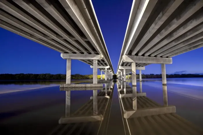 Framed Print : Bridge to nowhere Maroochy River Bridge