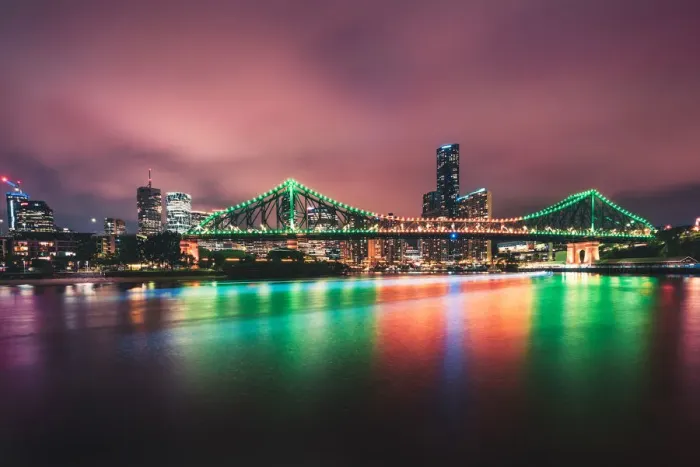 Framed Print : Brisbane bridge in the night
